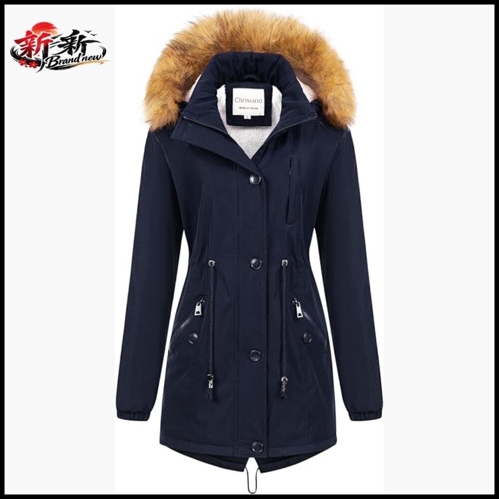Faux Fur Military Parka Insulated Winter Coat Waterproof Windproof
